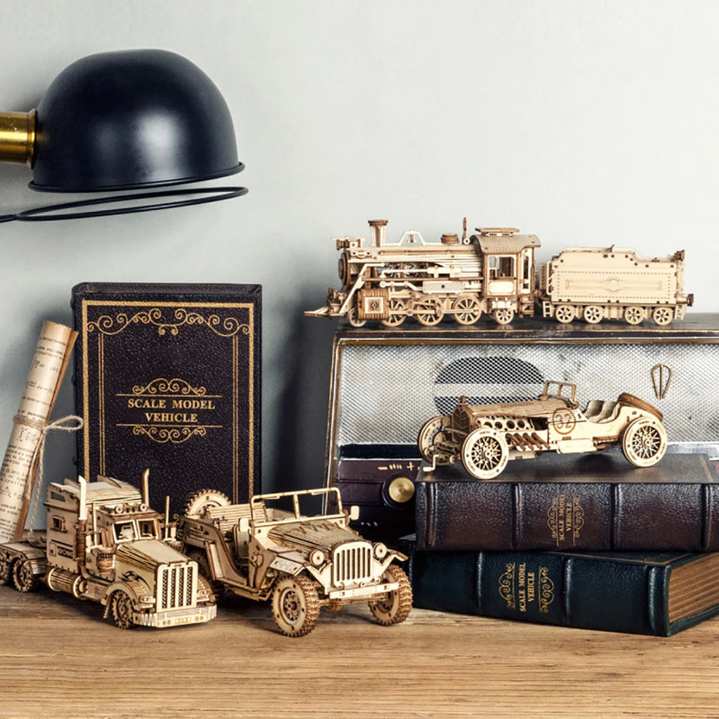 3D Wooden Truck Puzzle - DIY Building Kit for Kids & Adults